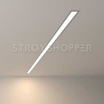 Линейный светодиодный встраиваемый светильник 128см 25Вт 4200К матовое серебро 100-300-128