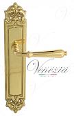Дверная ручка Venezia на планке PL96 мод. Classic (полир. латунь) проходная