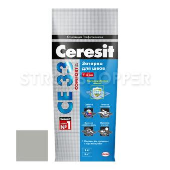 Затирка для узких швов Ceresit СЕ33 Comfort серебристо-серая 2 кг