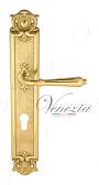 Дверная ручка Venezia на планке PL97 мод. Classic (полир. латунь) под цилиндр