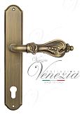 Дверная ручка Venezia на планке PL02 мод. Florence (мат. бронза) под цилиндр