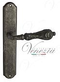 Дверная ручка Venezia на планке PL02 мод. Monte Cristo (ант. серебро) проходная