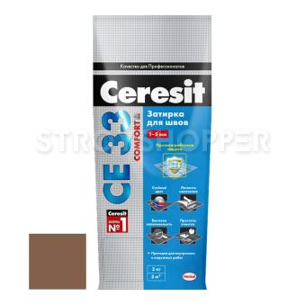 Затирка для узких швов Ceresit СЕ33 Comfort светло-коричневая 2 кг