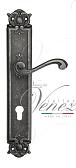 Дверная ручка Venezia на планке PL97 мод. Vivaldi (ант. серебро) под цилиндр