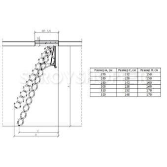 Лестница чердачная Fakro LST 500x800х2800 мм