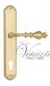 Дверная ручка Venezia на планке PL02 мод. Gifestion (полир. латунь) под цилиндр