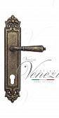 Дверная ручка Venezia на планке PL96 мод. Vignole (ант. бронза) под цилиндр