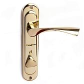 Дверная ручка на планке Apecs HP-42.0123-S-C-G-L левая (золото)