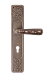 Дверная ручка на планке Val de Fiori мод. Николь (бронза состар. с эмалью) под цилиндр