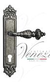 Дверная ручка Venezia на планке PL96 мод. Lucrecia (ант. серебро) под цилиндр