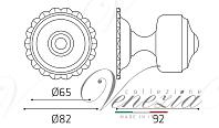 Дверная ручка кноба Venezia мод. P22 Ø65 (мат. бронза) 1 шт.
