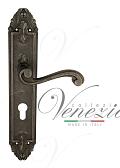 Дверная ручка Venezia на планке PL90 мод. Vivaldi (ант. серебро) под цилиндр