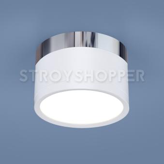 Накладной потолочный светодиодный светильник DLR029 10W 4200K белый матовый/хром